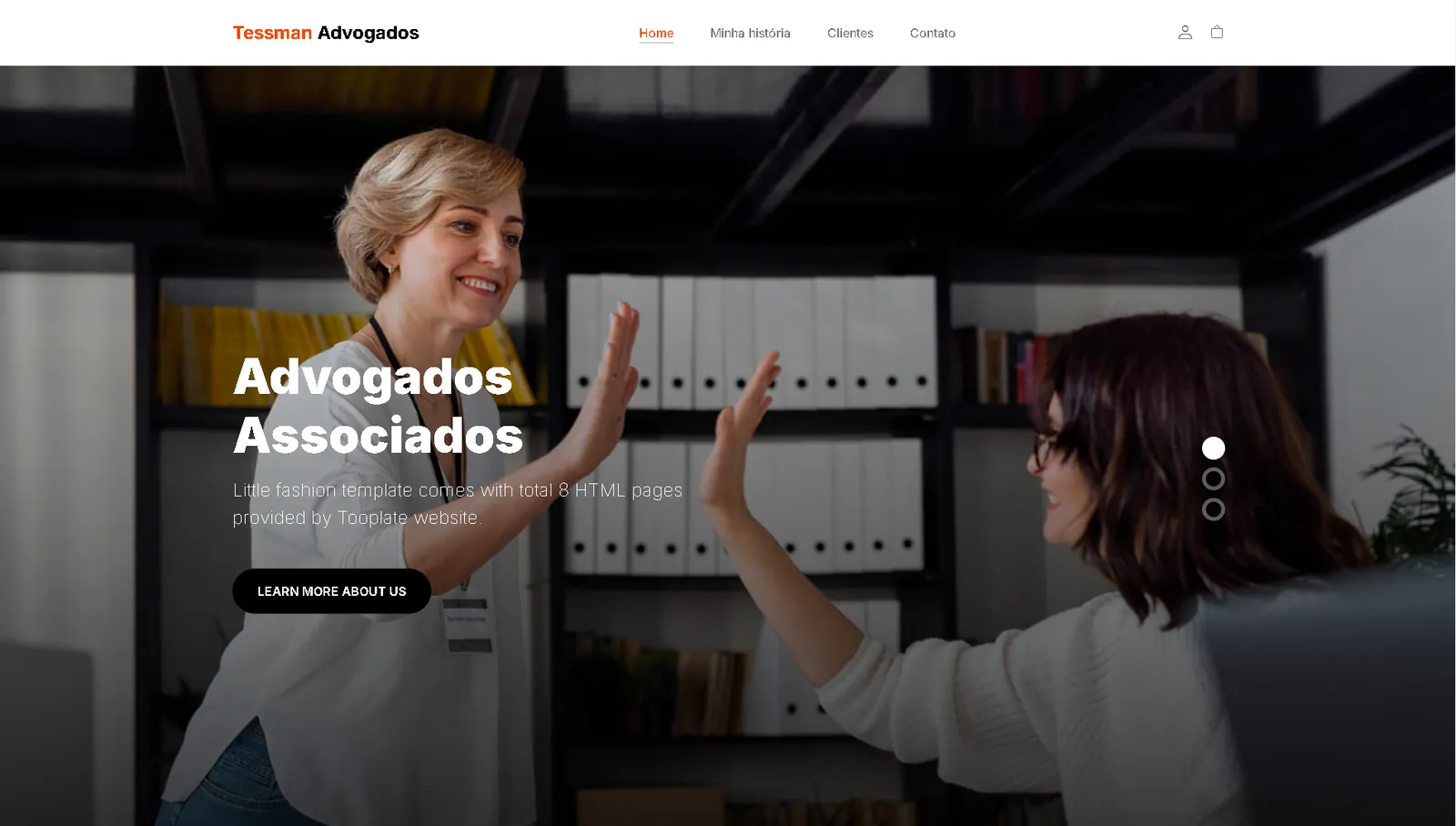 Modelo de site para escritório de advocacia — versão clara